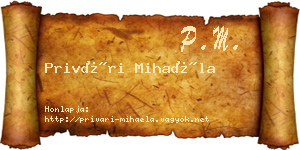 Privári Mihaéla névjegykártya